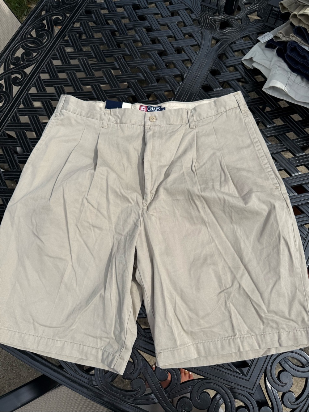 Chaps Men's Light Khaki Flat-Front Shorts